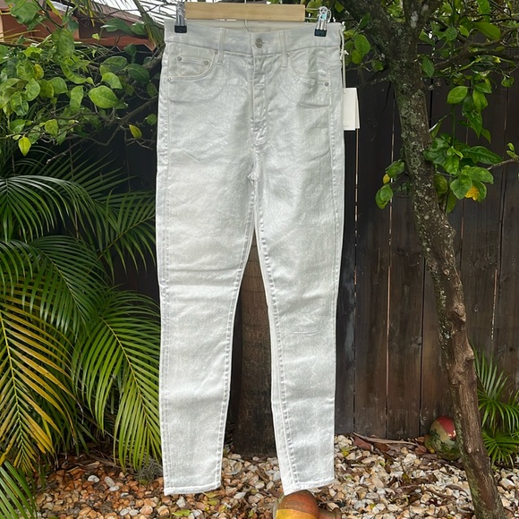 MOTHER High Waisted Looker Ankle Silver Linings size 27 - Picture 3 of 15